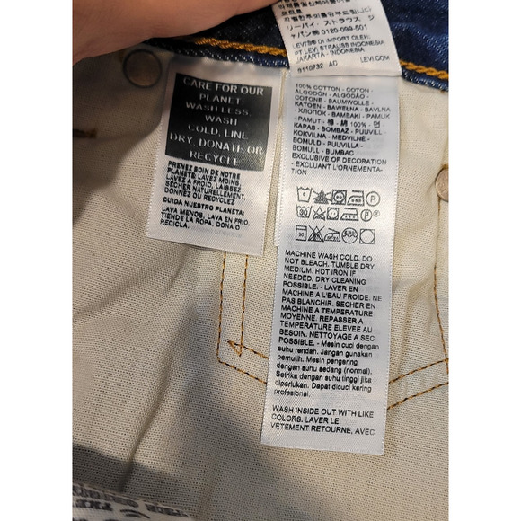 Levis Women 501 90s Selvedge Button Fly Straight Leg Blue Denim Jeans 24 X 30 - Picture 14 of 16